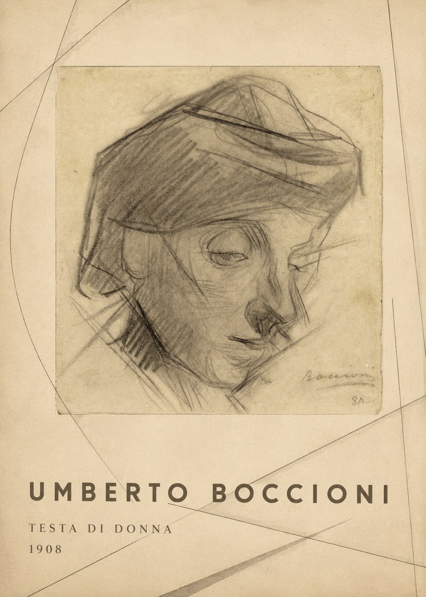 Umberto Boccioni Testa Di Donna No2 - Plakat