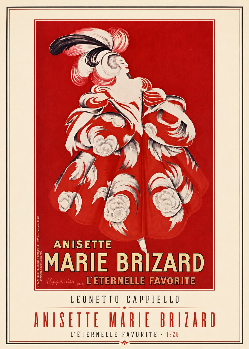 Leonetto Cappiello Anisette Marie Brizard - L'éternelle Favorite No1 - Plakat