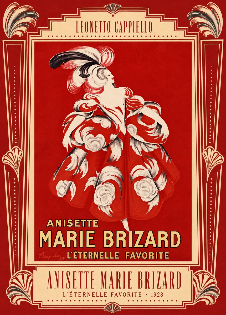 Leonetto Cappiello Anisette Marie Brizard - L'éternelle Favorite No4 - Plakat