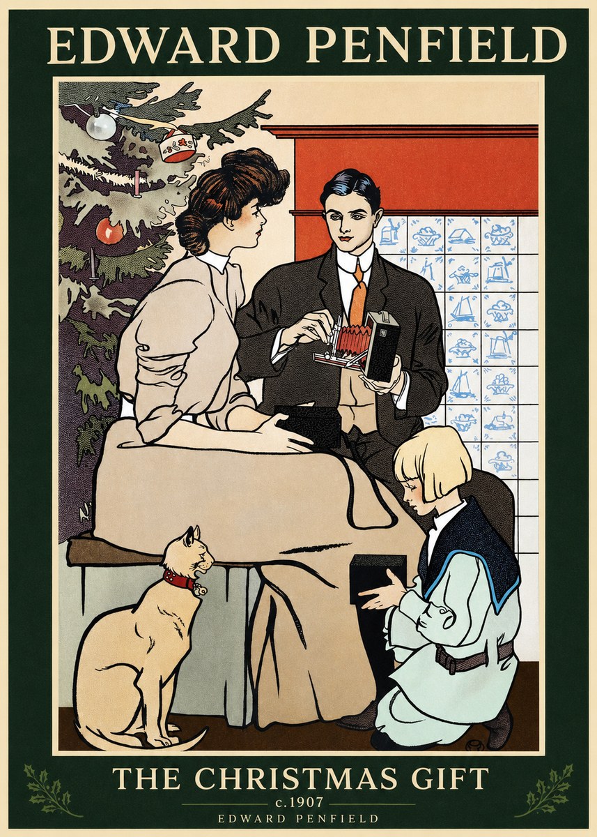Edward Penfield The Christmas Gift No1 - Plakat