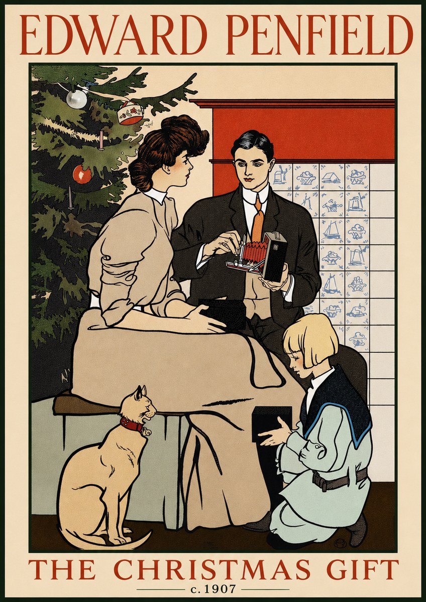 Edward Penfield The Christmas Gift No3 - Plakat