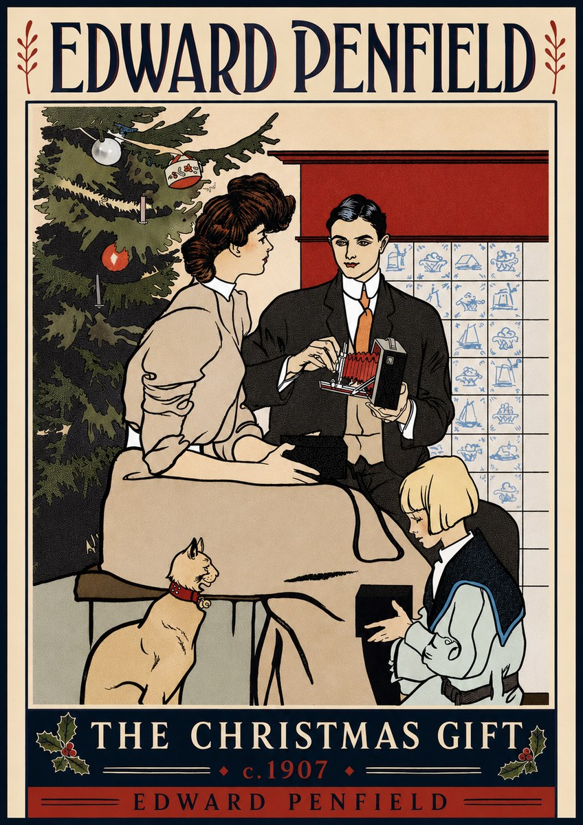 Edward Penfield The Christmas Gift No5 - Plakat