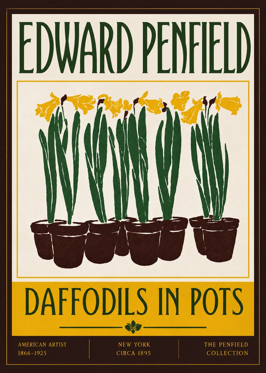 Edward Penfield Daffodils in Pots No4 - Plakat