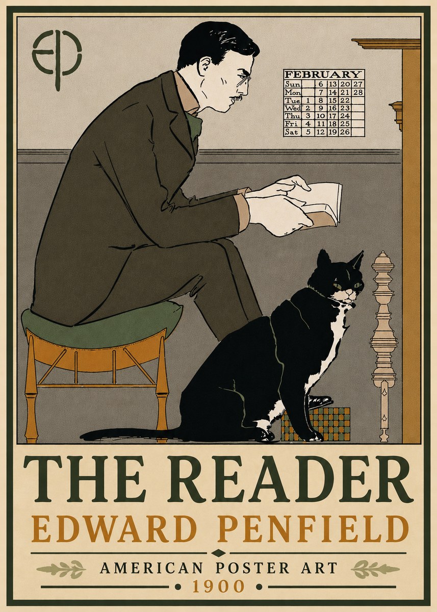 Edward Penfield The Reader I No6 - Plakat