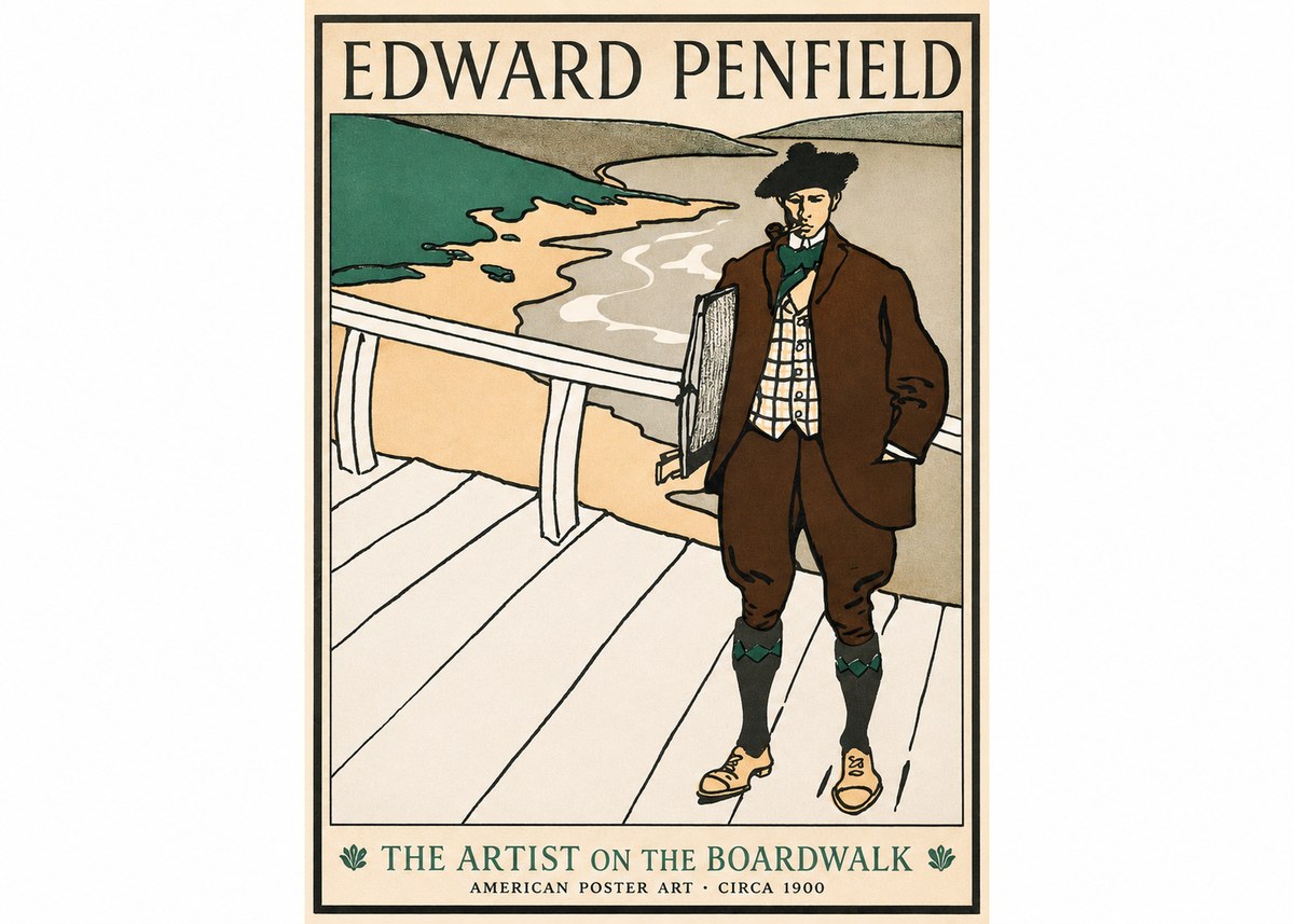Edward Penfield The Artist on the Boardwalk No1 - Plakat