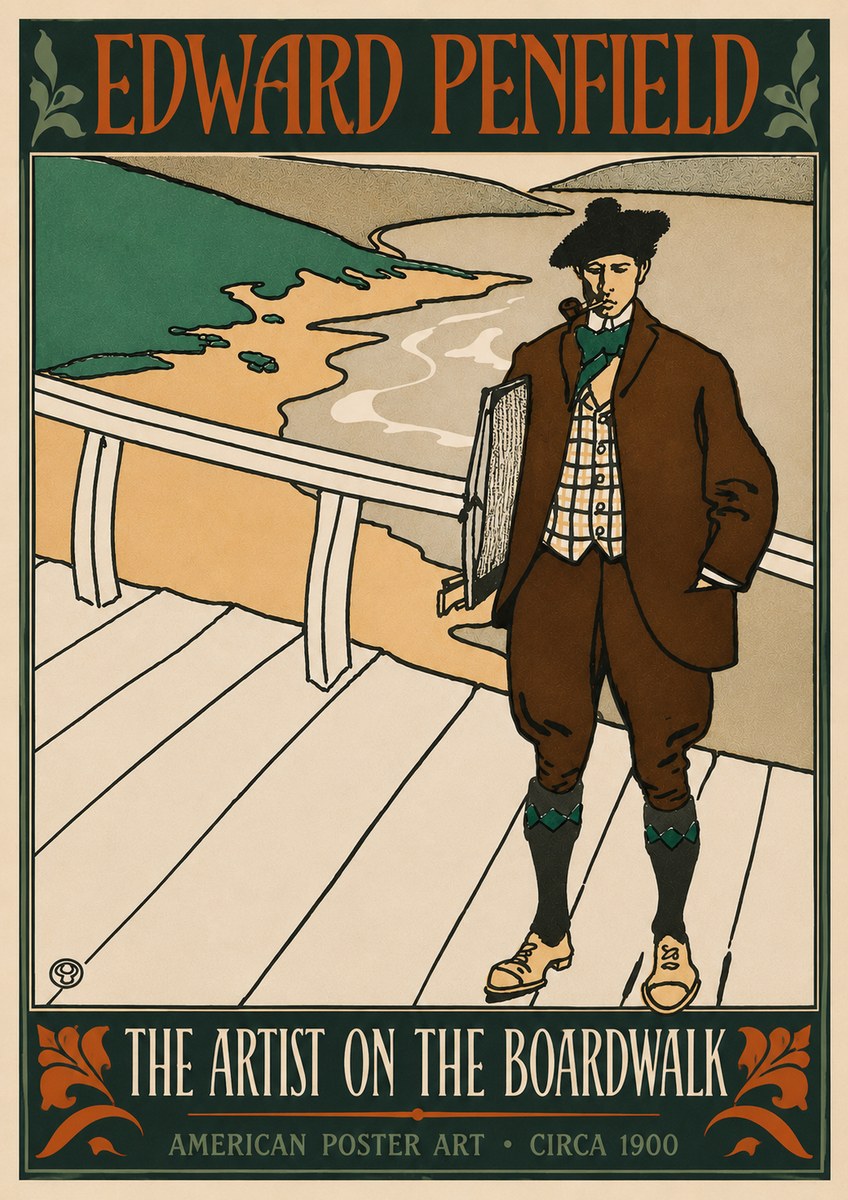 Edward Penfield The Artist on the Boardwalk No4 - Plakat
