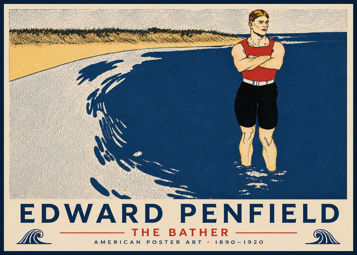 Edward Penfield The Bather No6 - Plakat