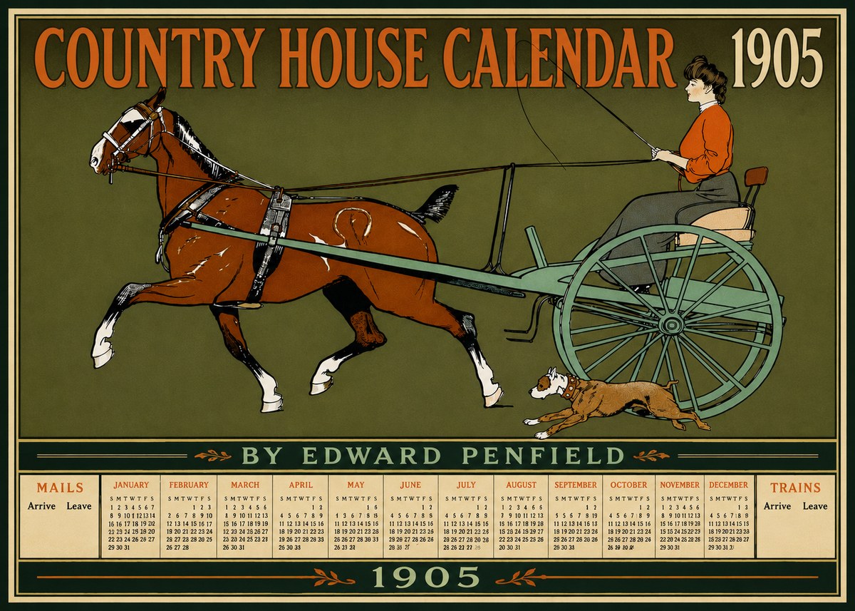 Edward Penfield Country House Calendar 1905 No6 - Plakat