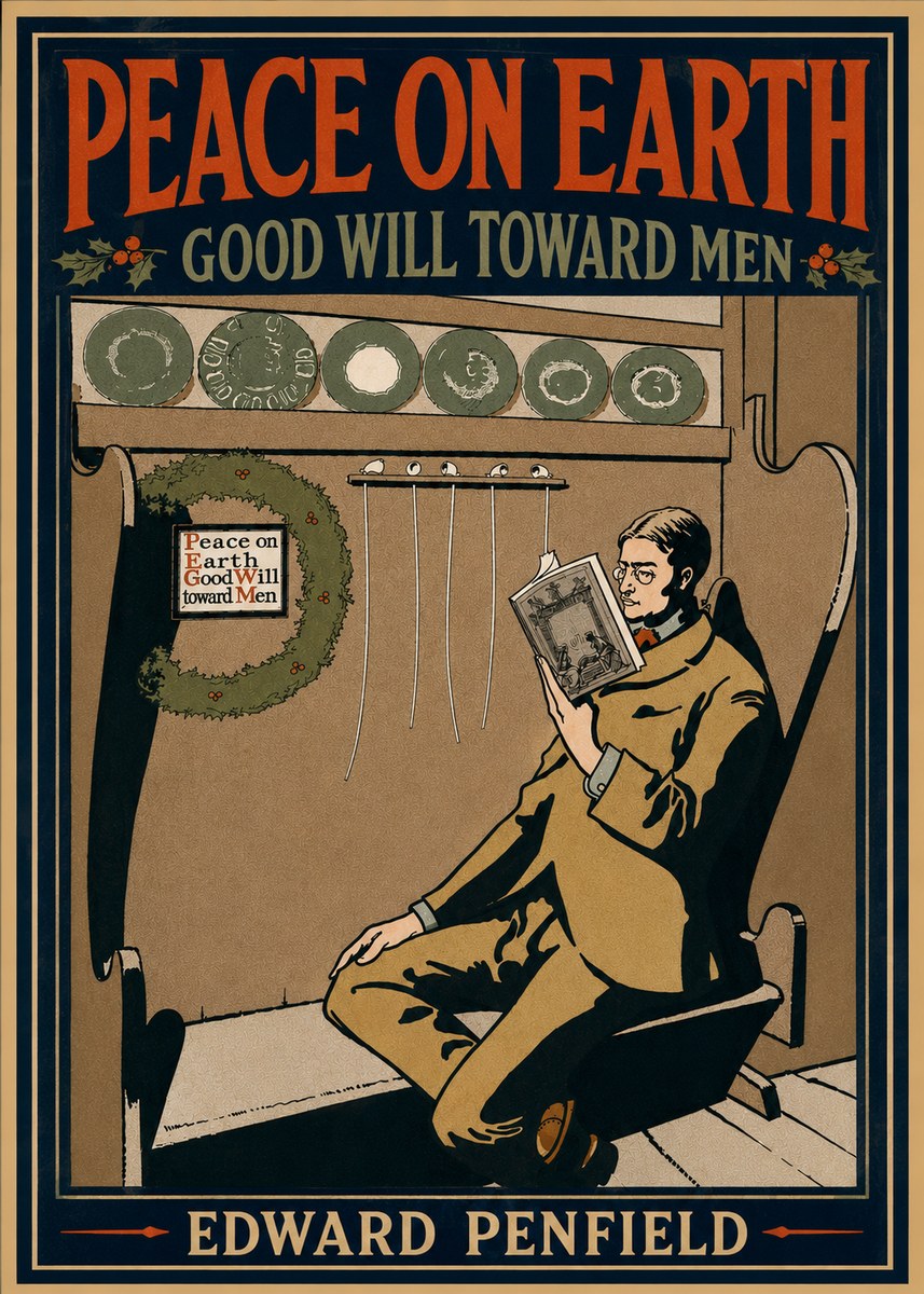Edward Penfield Peace on Earth Good Will Toward Men No4 - Plakat