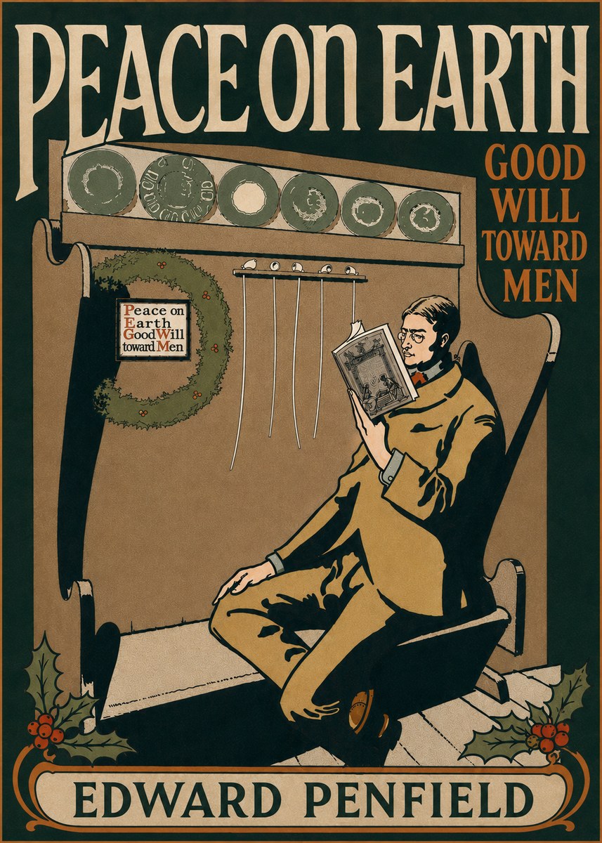 Edward Penfield Peace on Earth Good Will Toward Men No6 - Plakat