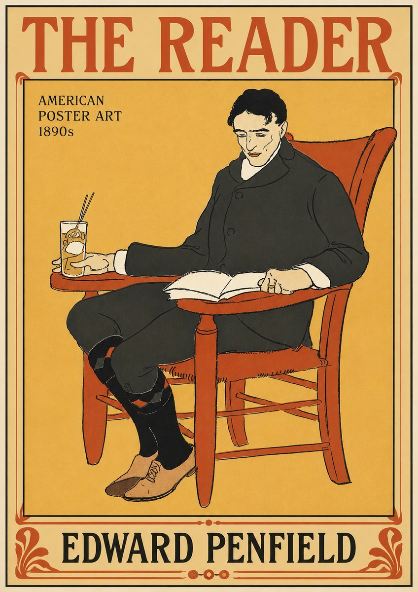 Edward Penfield The Reader II No4 - Plakat