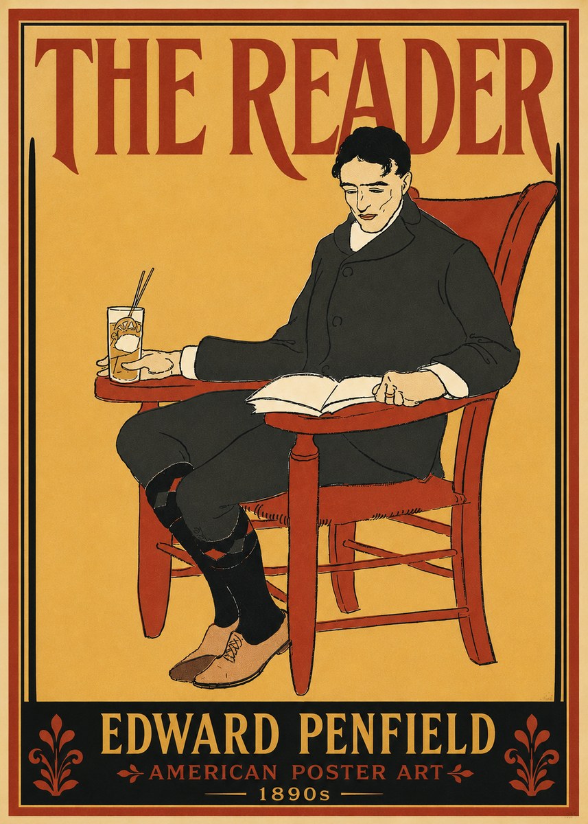 Edward Penfield The Reader II No6 - Plakat