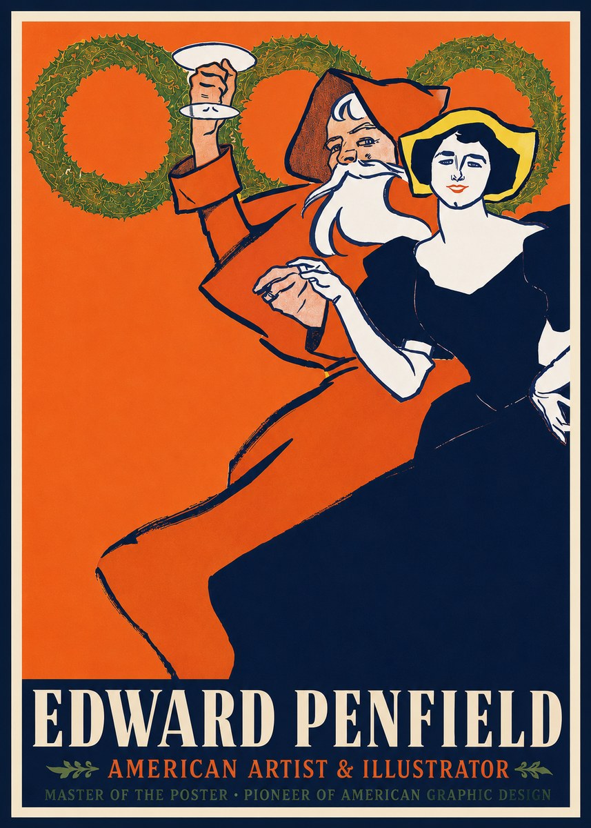 Edward Penfield Christmas. Cheer No2 - Plakat