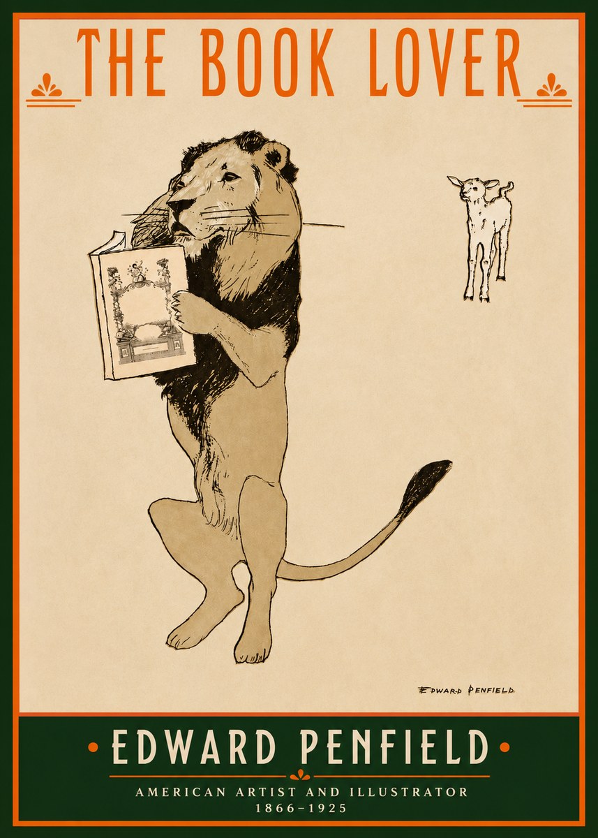 Edward Penfield The Book Lover No2 - Plakat