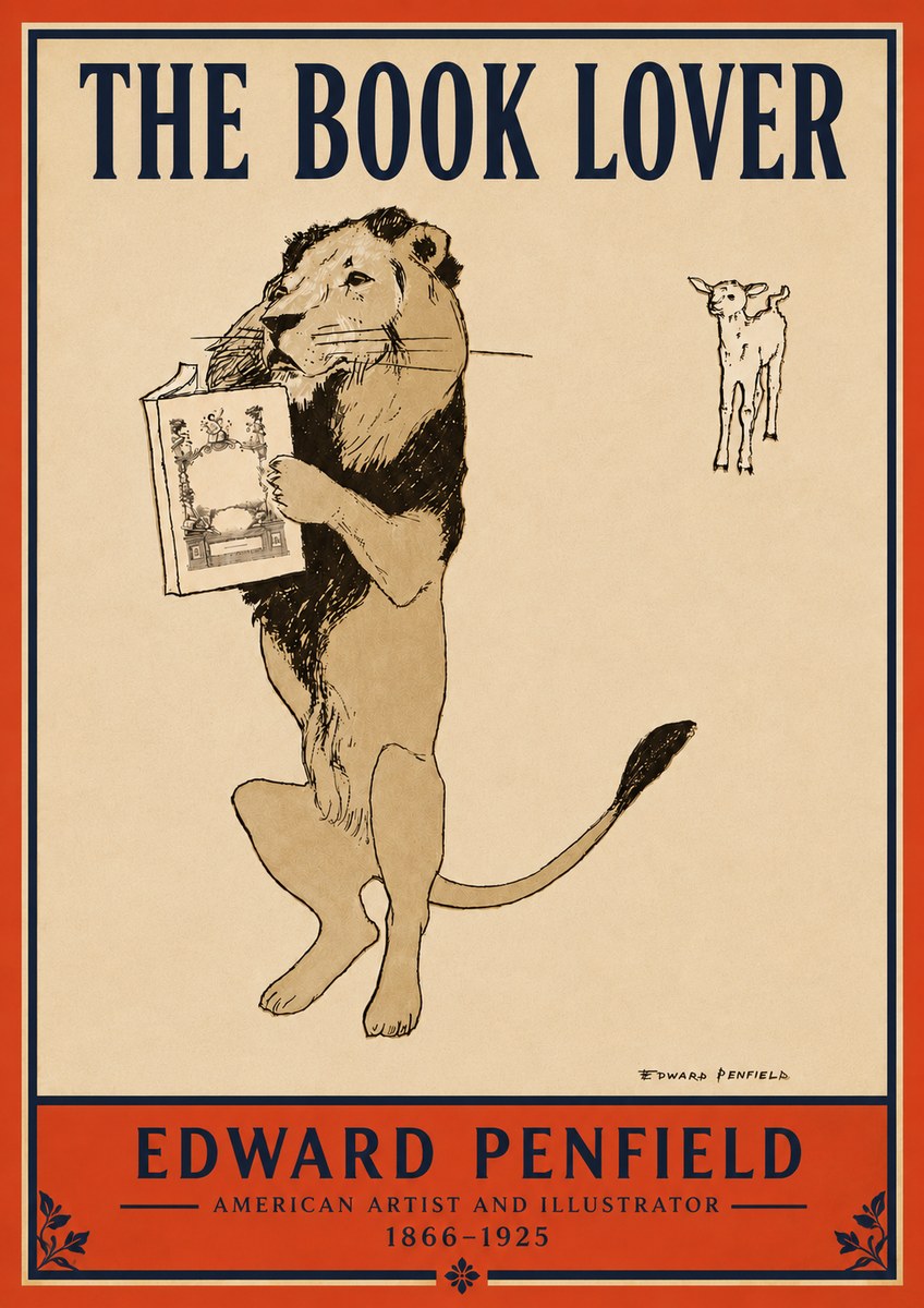 Edward Penfield The Book Lover No4 - Plakat