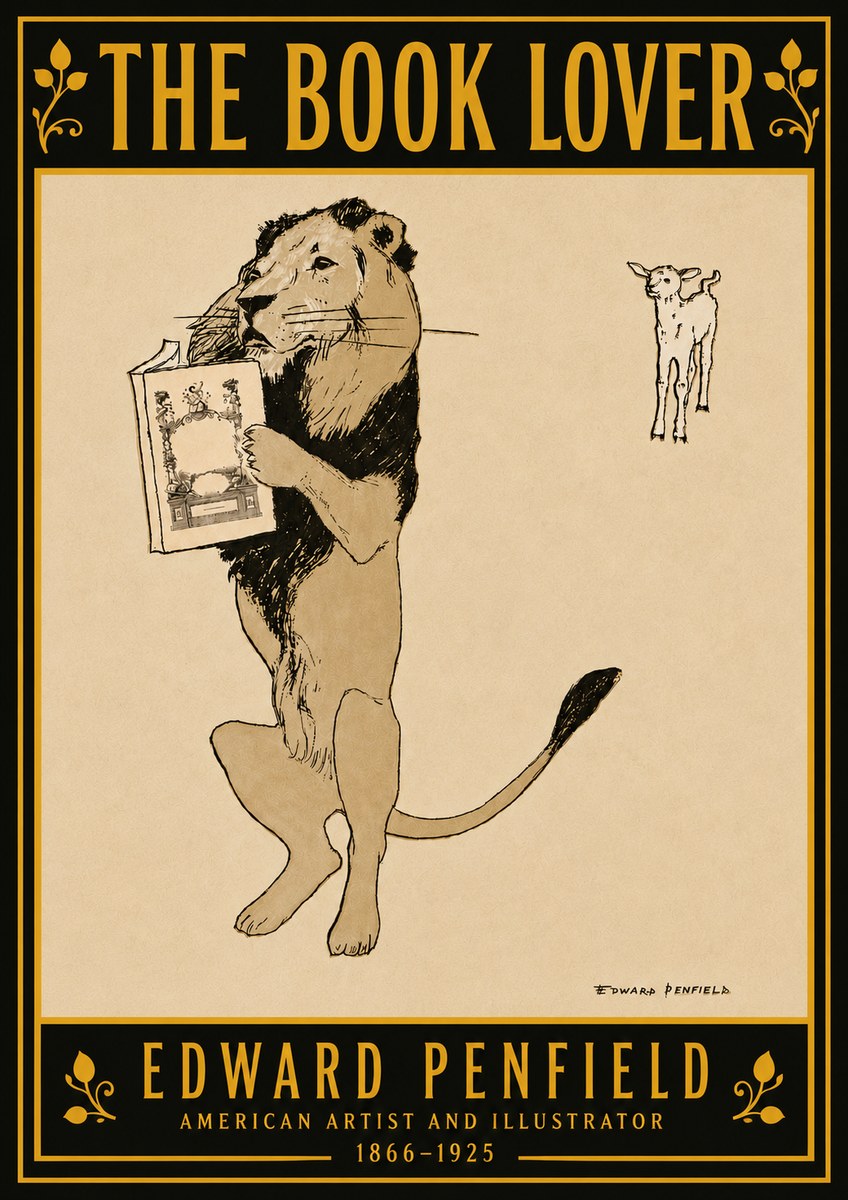 Edward Penfield The Book Lover No5 - Plakat