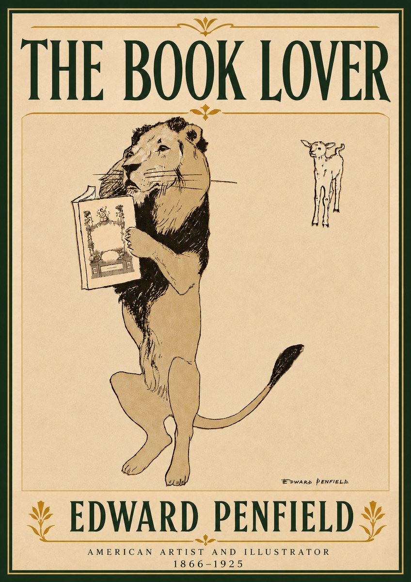 Edward Penfield The Book Lover No6 - Plakat
