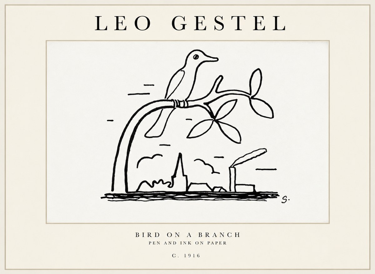 Leo Gestel Bird on a Branch No2 - Plakat