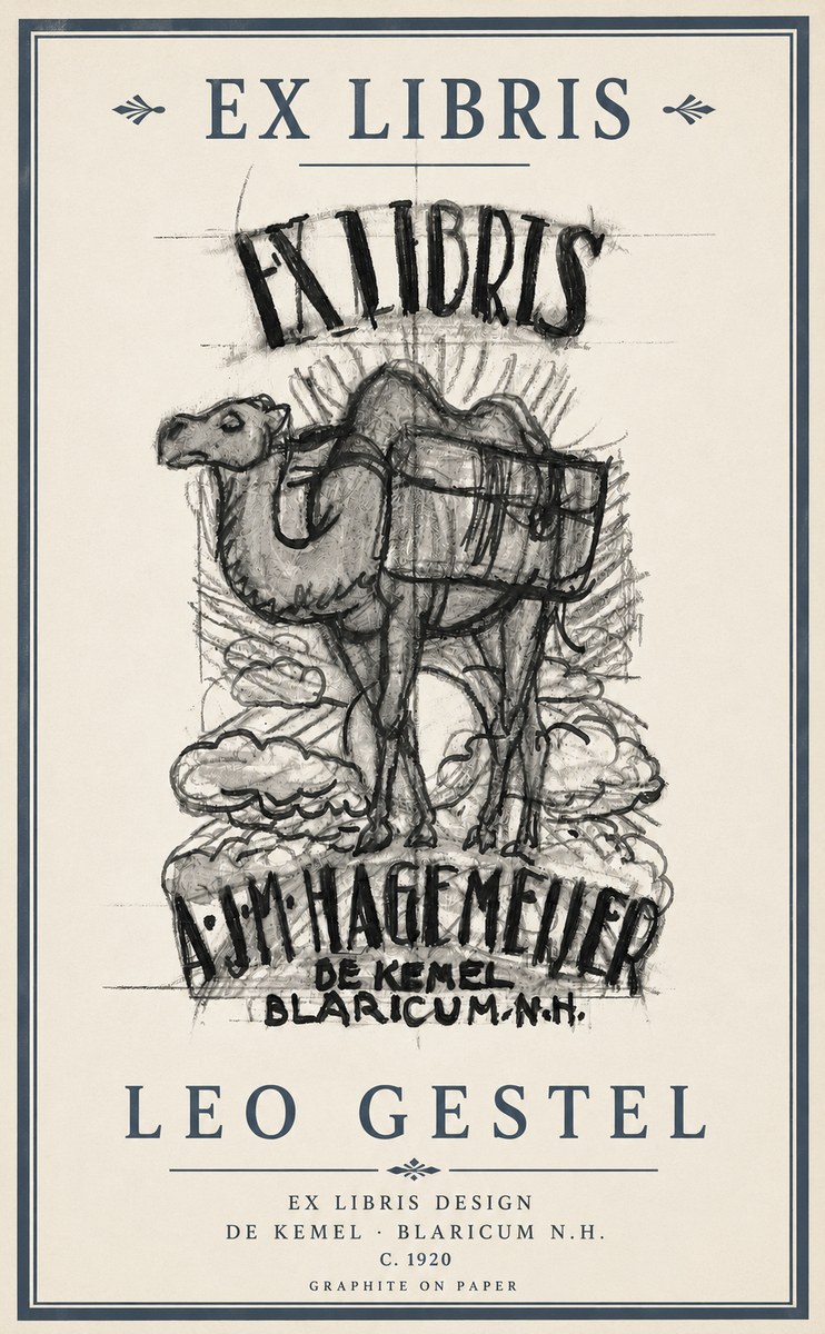 Leo Gestel Ex Libris Design No3 - Plakat