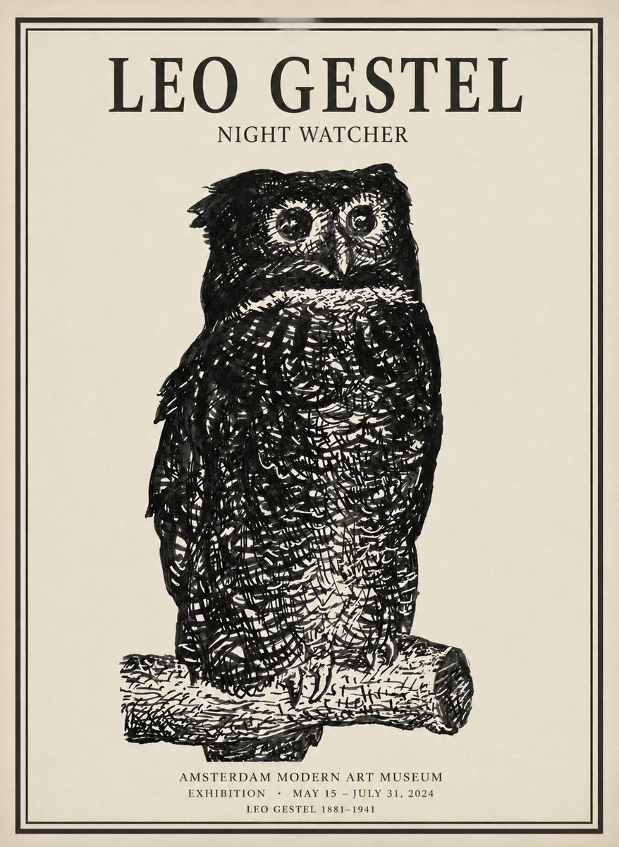 Leo Gestel Night Watcher No1 - Plakat