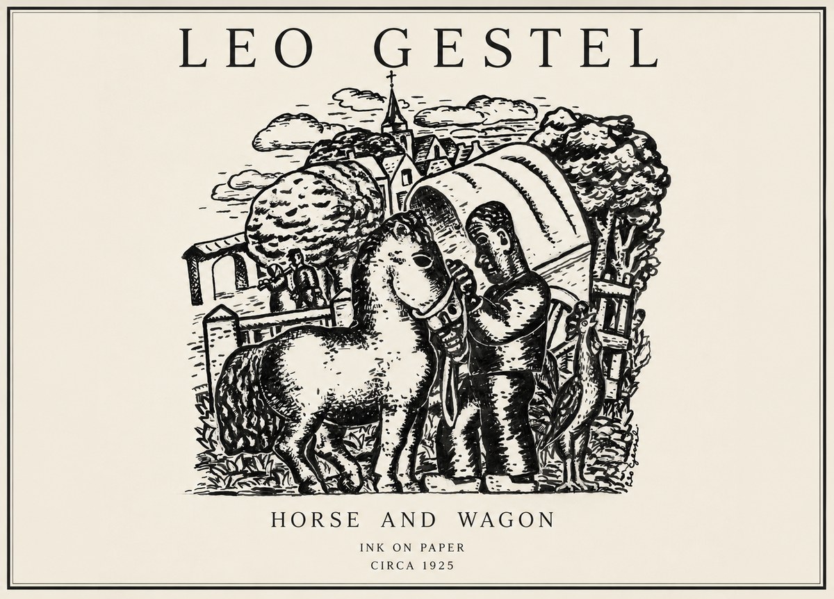 Leo Gestel Horse and Wagon No1 - Plakat