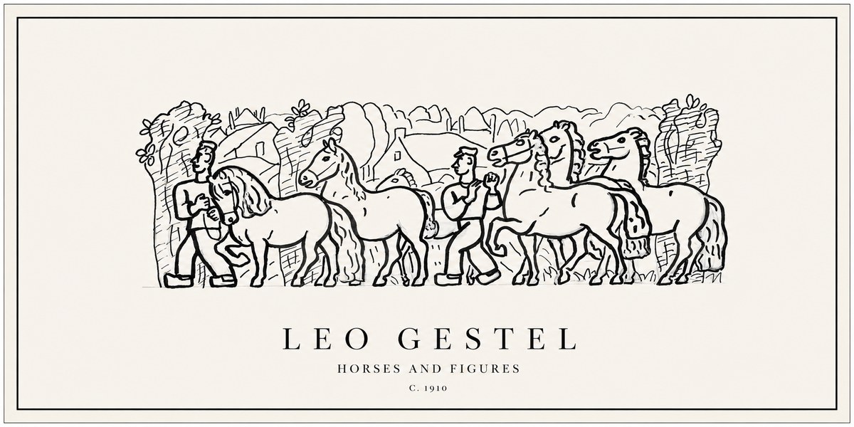 Leo Gestel Horses and Figures No1 - Plakat
