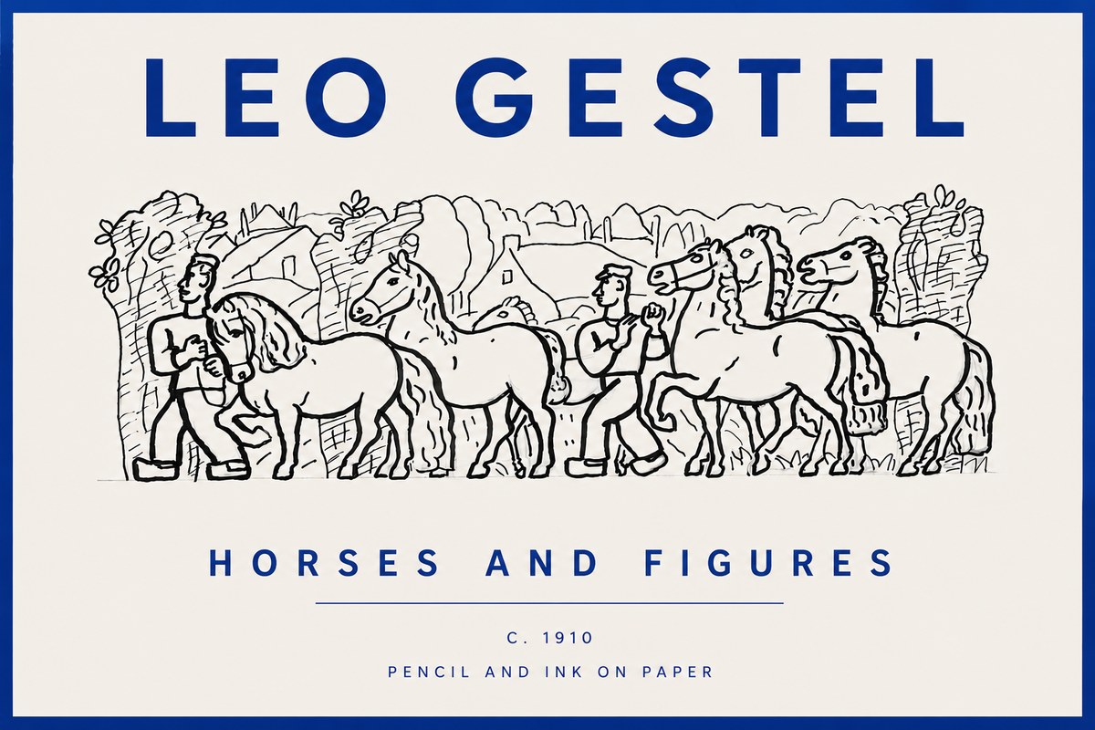 Leo Gestel Horses and Figures No5 - Plakat