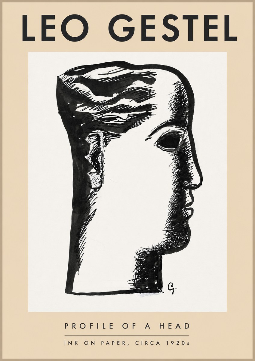 Leo Gestel Profile of a Head No3 - Plakat