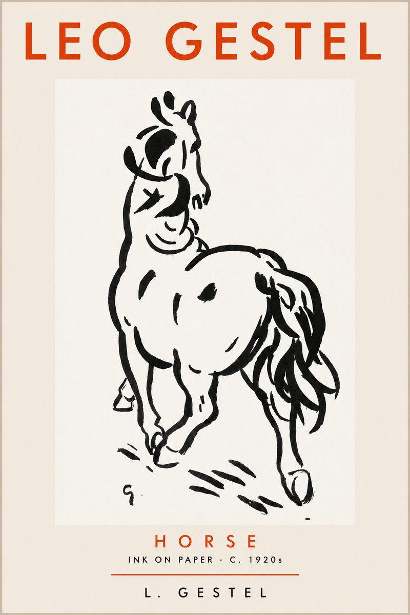 Leo Gestel Horse No4 - Plakat