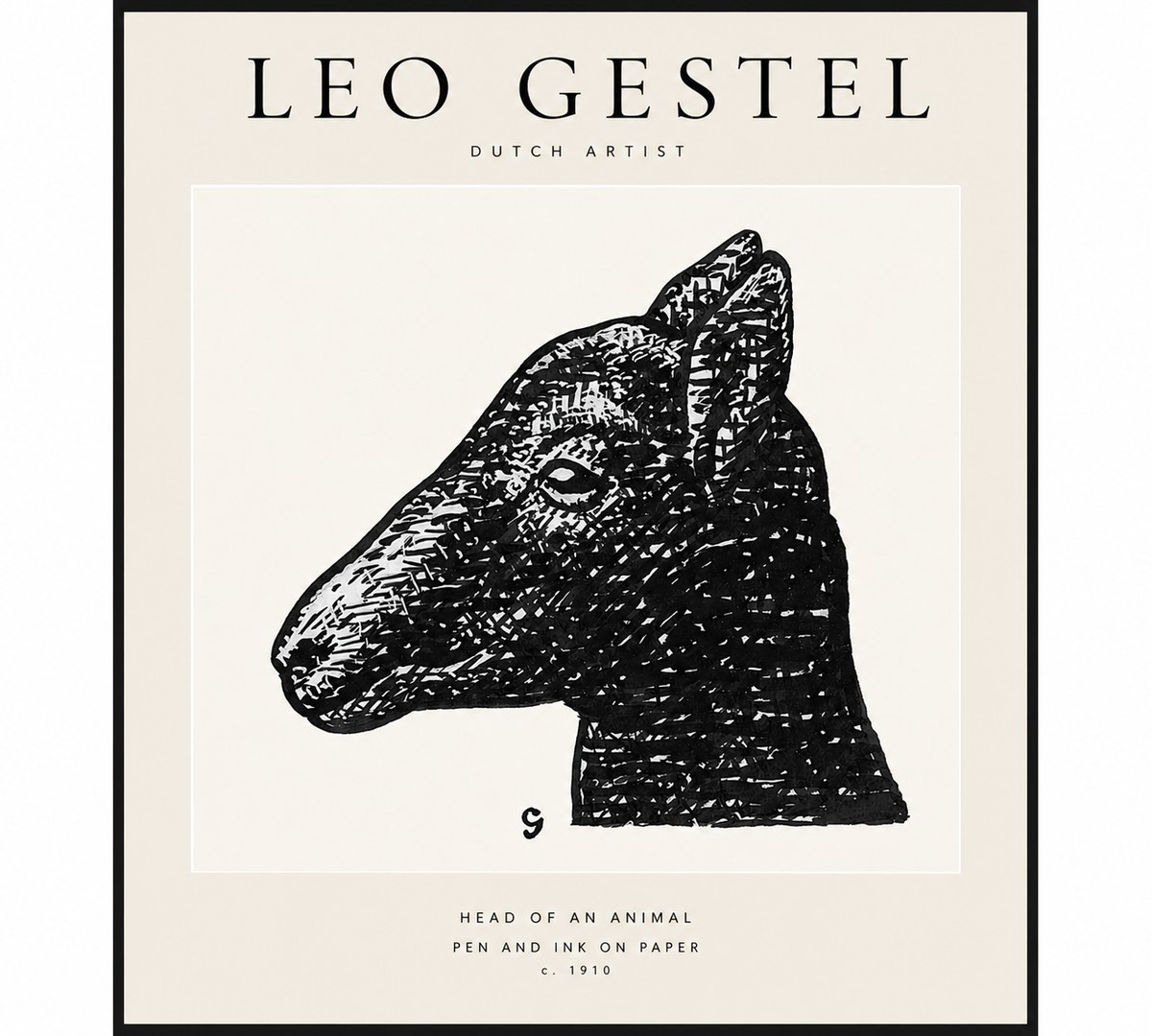 Leo Gestel Head of an Animal No1 - Plakat
