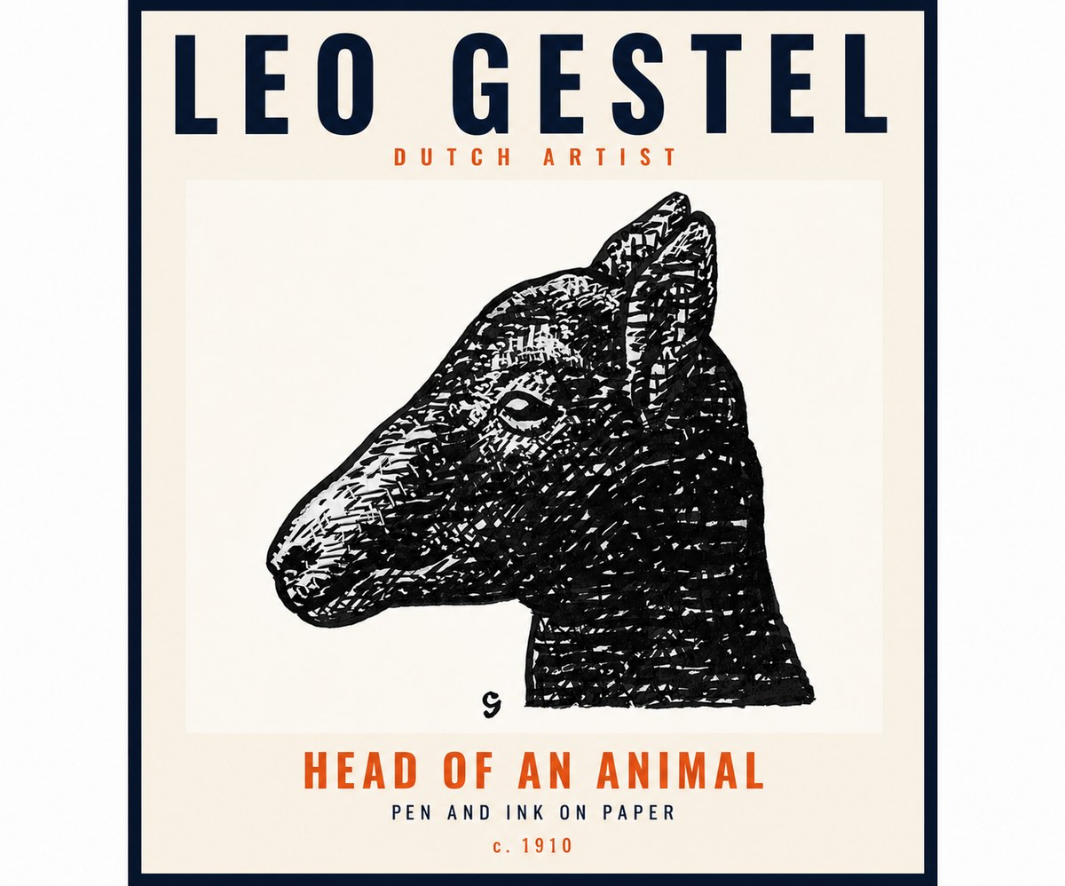 Leo Gestel Head of an Animal No5 - Plakat