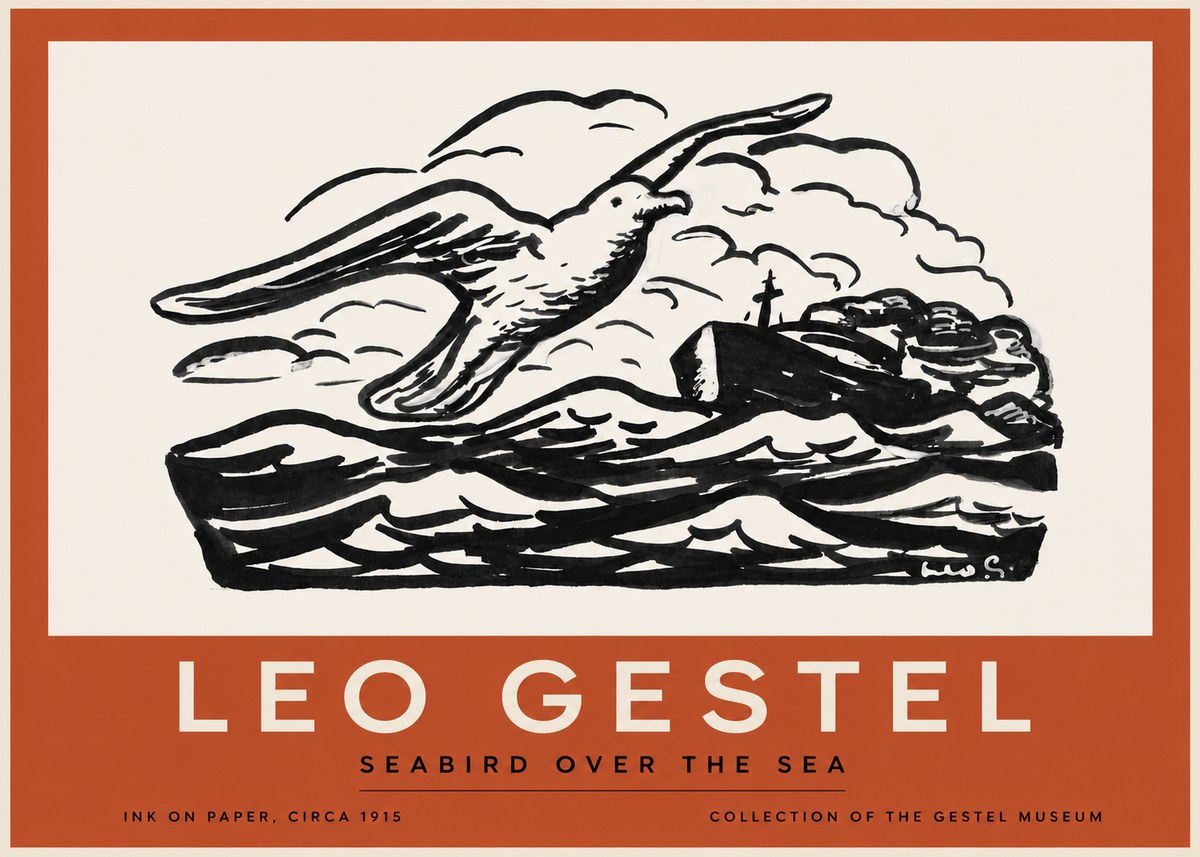 Leo Gestel Seabird over the Sea No3 - Plakat