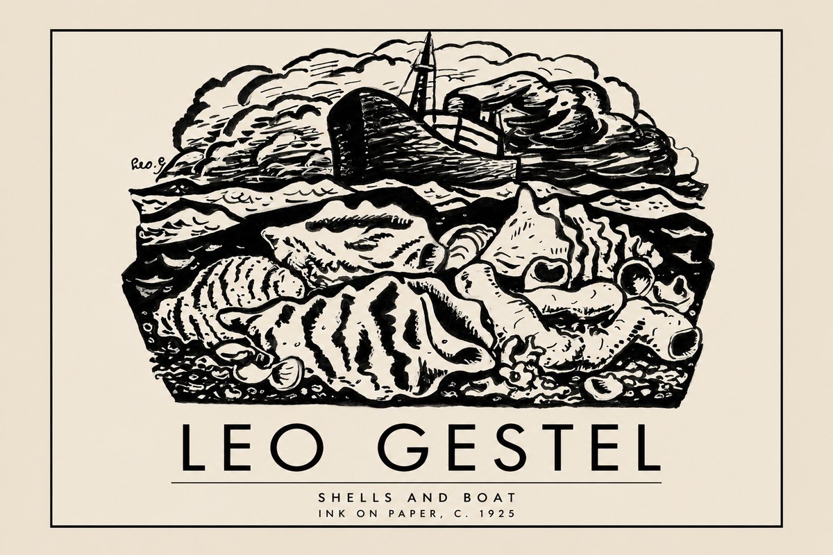 Leo Gestel Shells and Boat No2 - Plakat