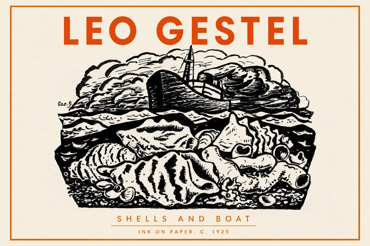 Leo Gestel Shells and Boat No4 - Plakat
