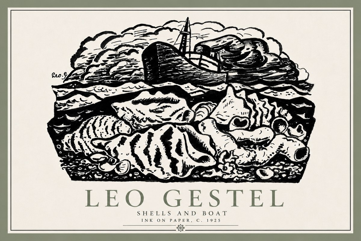 Leo Gestel Shells and Boat No6 - Plakat