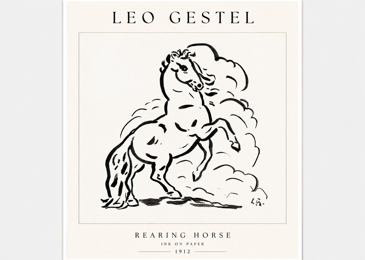 Leo Gestel Rearing Horse No1 - Plakat