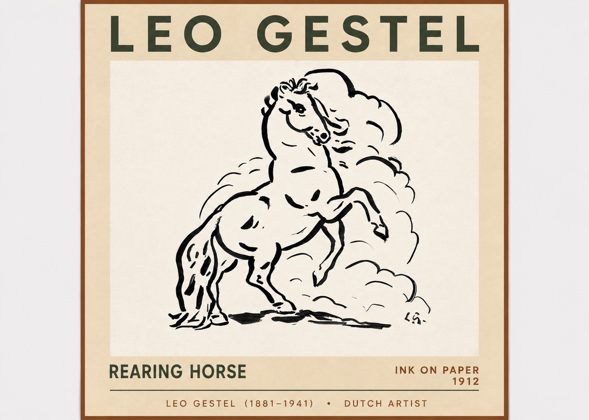 Leo Gestel Rearing Horse No6 - Plakat