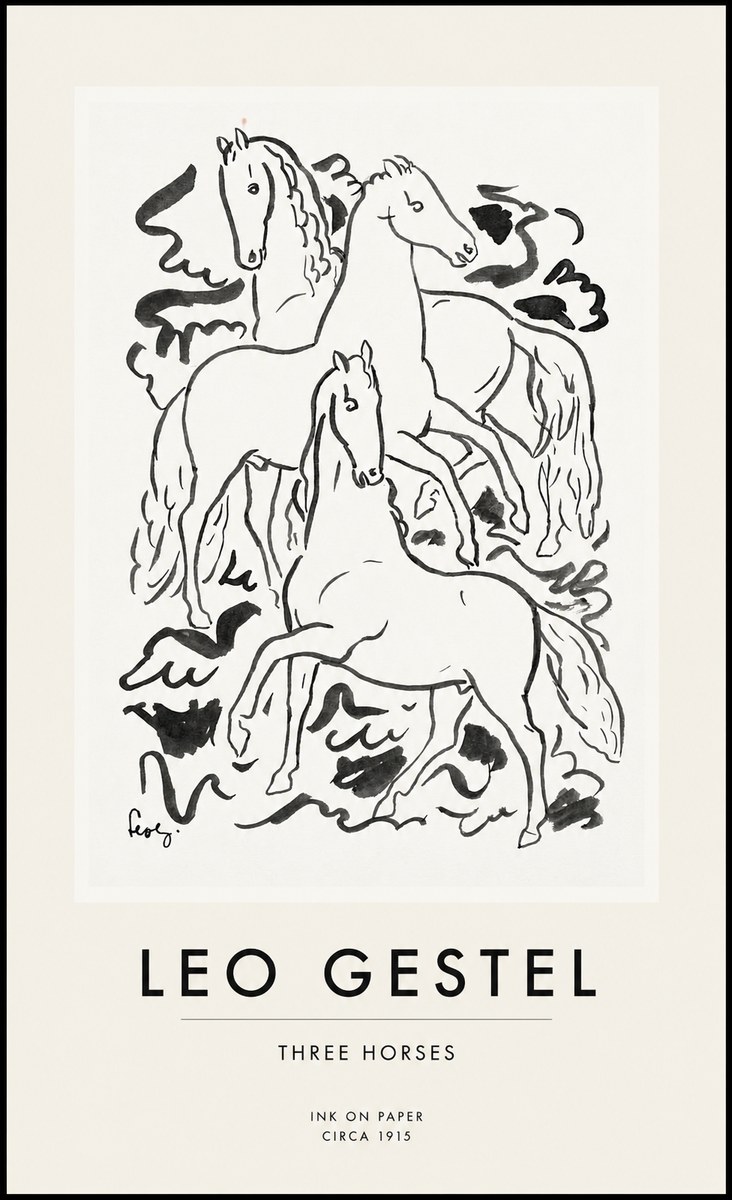 Leo Gestel Three Horses No1 - Plakat
