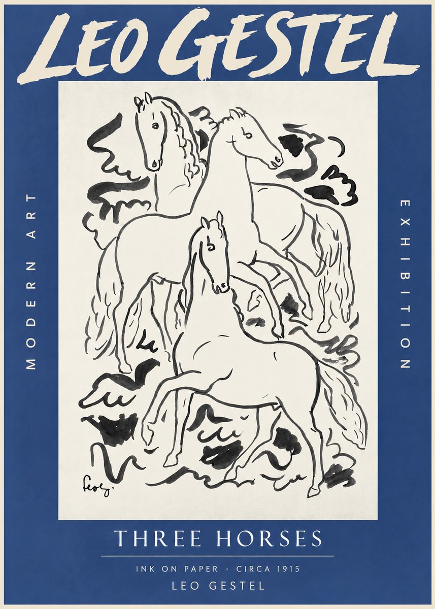 Leo Gestel Three Horses No3 - Plakat