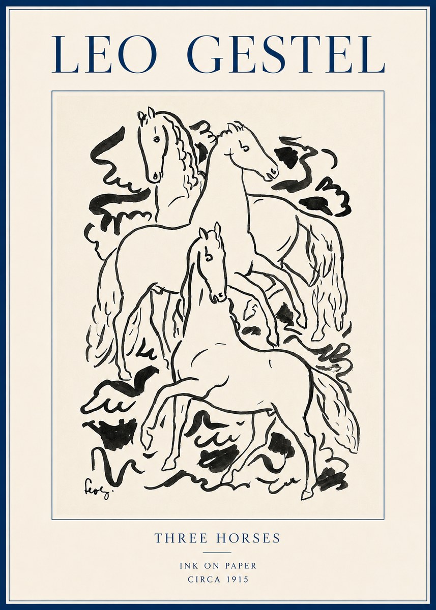 Leo Gestel Three Horses No6 - Plakat