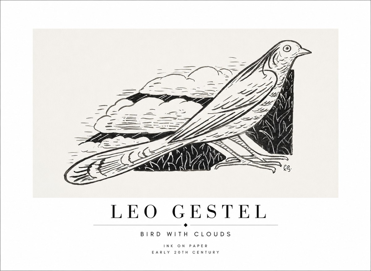 Leo Gestel Bird with Clouds No1 - Plakat