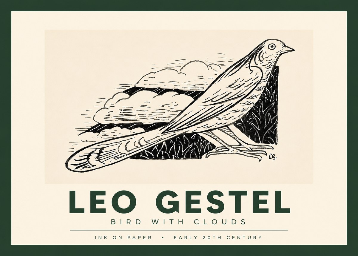 Leo Gestel Bird with Clouds No4 - Plakat