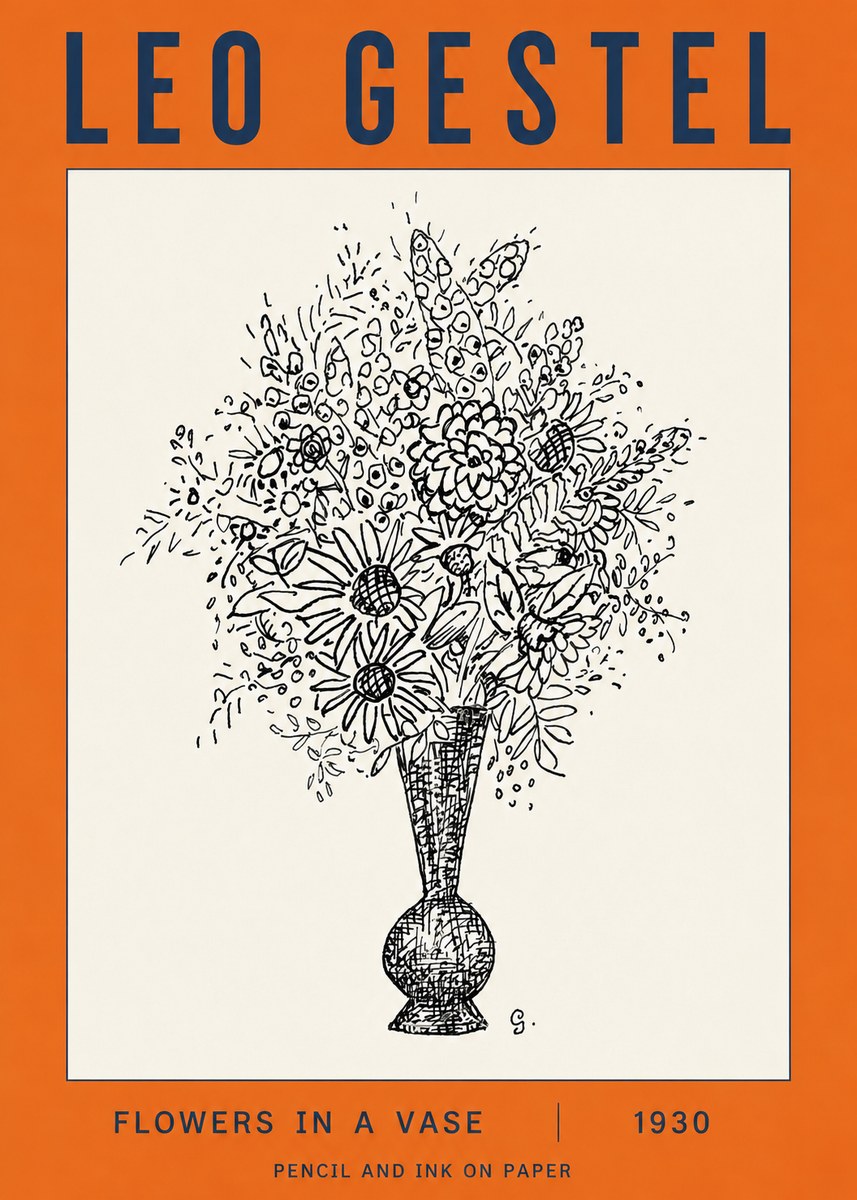 Leo Gestel Flowers in a Vase No2 - Plakat