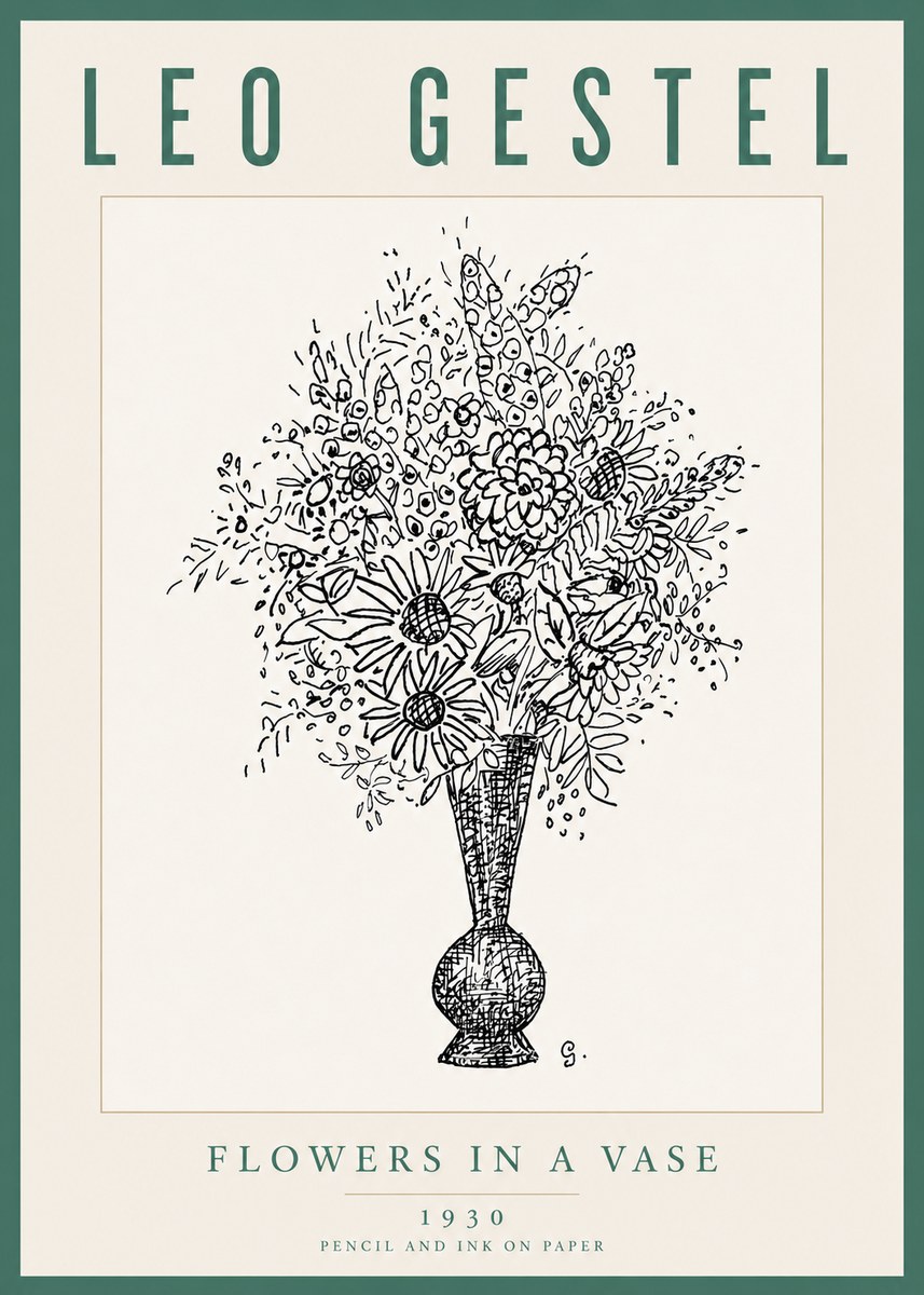 Leo Gestel Flowers in a Vase No5 - Plakat