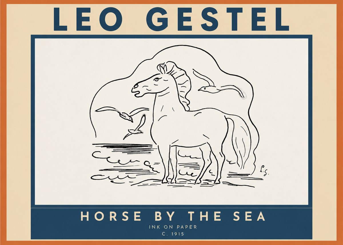 Leo Gestel Horse by the Sea No3 - Plakat