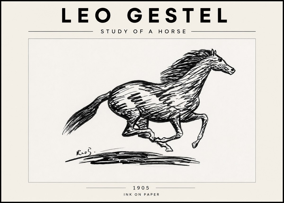 Leo Gestel Study of a Horse No6 - Plakat