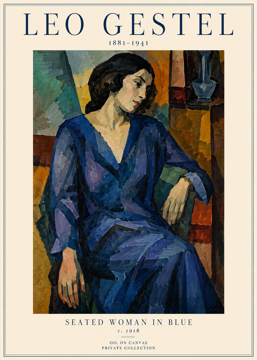 Leo Gestel Seated Woman in Blue No4 - Plakat