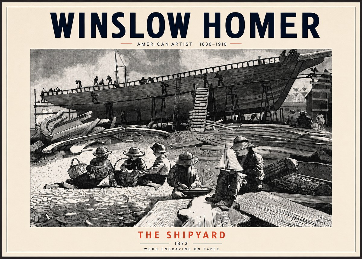 Winslow Homer The Shipyard No2 - Plakat