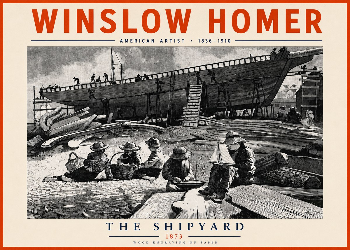 Winslow Homer The Shipyard No3 - Plakat