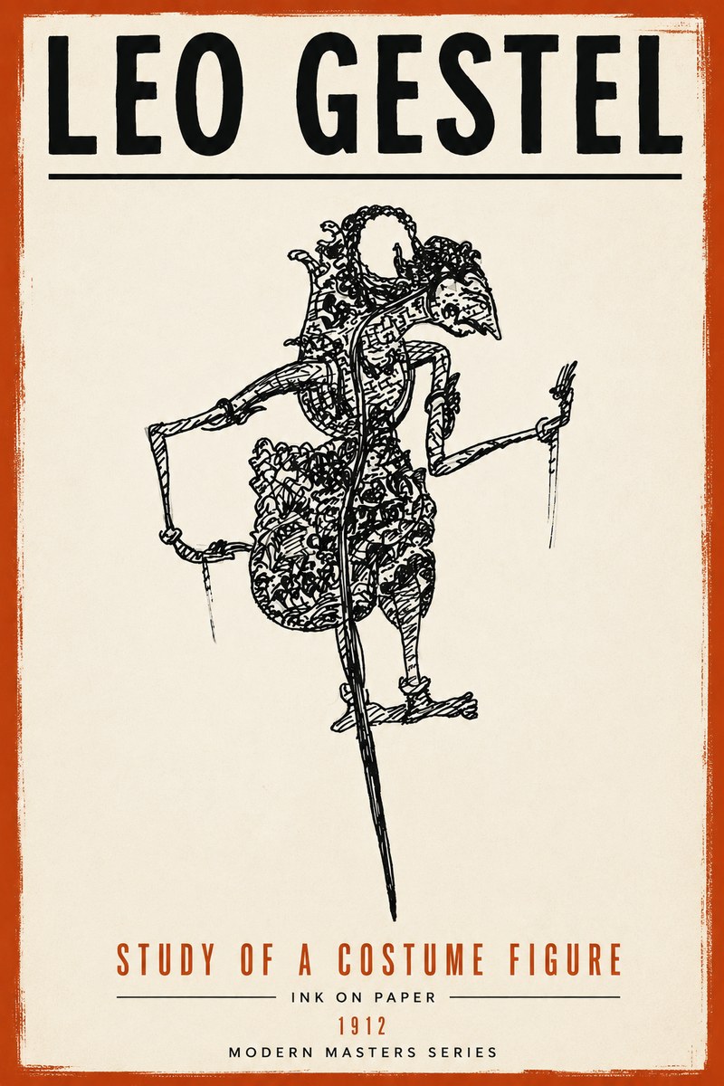 Leo Gestel Study of a Costume Figure No6 - Plakat
